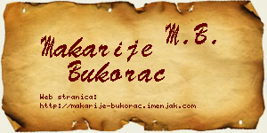 Makarije Bukorac vizit kartica